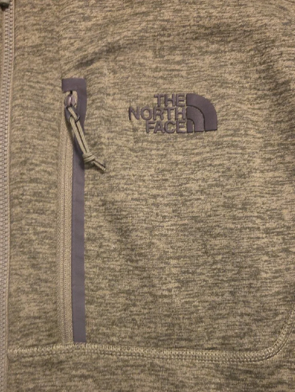 The North Face Olive Green Heather Zip-Up Fleece